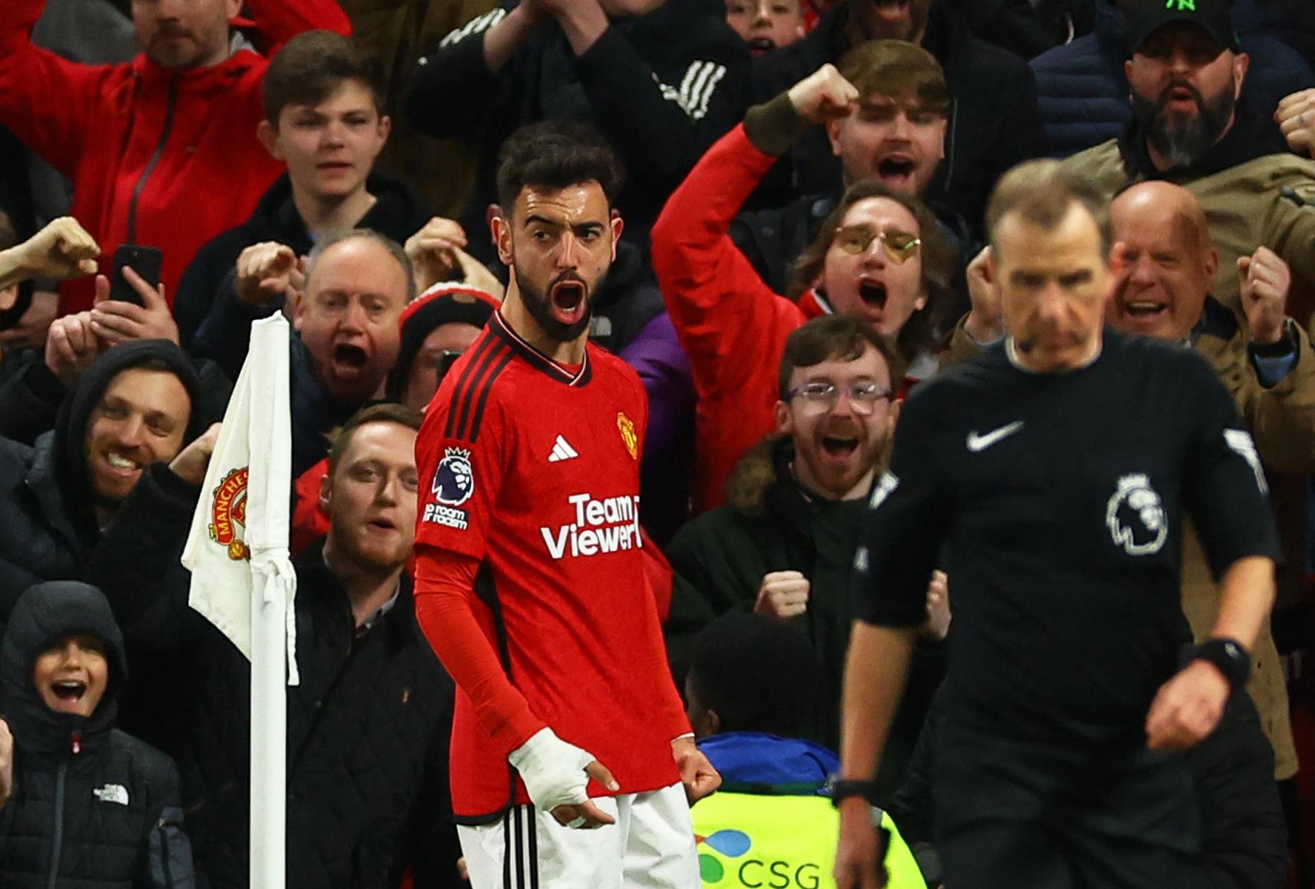 铁血队长!B费在对阵考文垂时右手骨折,但他坚持带伤出战谢菲联